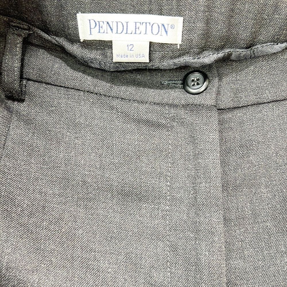 Pendleton Charcoal Gray Seasonless Wool Straight … - image 6
